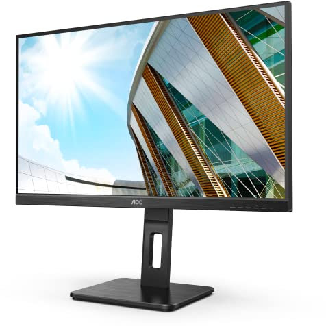 AOC 27P2Q - 27 Zoll FHD Monitor, höhenverstellbar (1920x1080, 75 Hz, VGA, DVI, HDMI, DisplayPort, USB Hub) schwarz