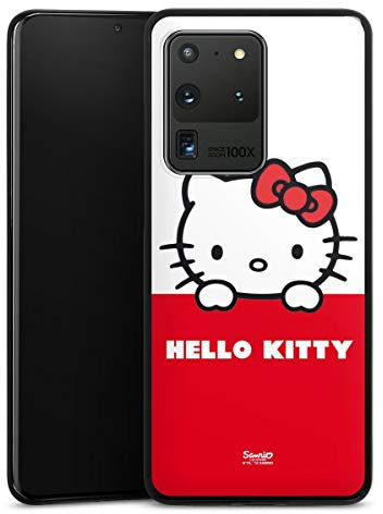 DeinDesign Hard Case kompatibel mit Samsung Galaxy S20 Ultra Schutzhülle schwarz Smartphone Backcover Fanartikel Hello Kitty Kawaii