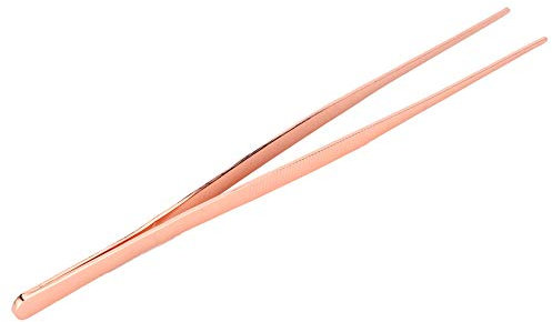 Food Clip, Metal Food Clips Cooking Tongs Cooking Tweezer Ice Tongs, Kitchen Tweezer, Stainless Steel Tweezer for Camping Restaurant Outdoor for Home(Rose Gold)