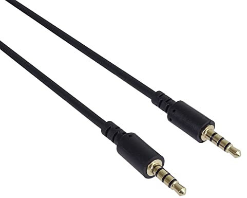 PremiumCord Cable Jack de 3,5 mm de 4 Pines, para Transmisión de Audio Y Voz, Permite El Uso de Un Micrófono, Cable de Conexión Aux Headphone Audio, M/M, Longitud 2 m