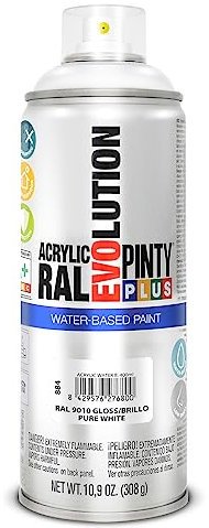PINTY PLUS PINTURA EN SPRAY EVOLUTION WATER-BASED 520CC RAL 9010 BLANCO PURO MATE