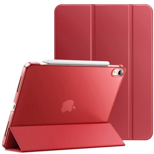 JETech Hülle für iPad Air 11 Zoll M3/M2 (2025/2024), iPad Air 5./4. Generation 2022/2020 10,9 Zoll, Abdeckung mit Auto Schlafen/Wachen (Rot)