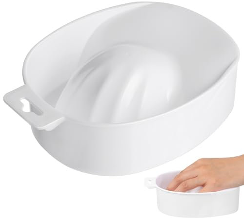 minkissy Nail Soak off Bowl Nail Soak Tray Soaking Bowl Soaker Tray for Nail Glue Remover Nail Art Polish Remove Wash Manicure Spa Tool Manicure Bowl Hand Soaking Bowl (White)