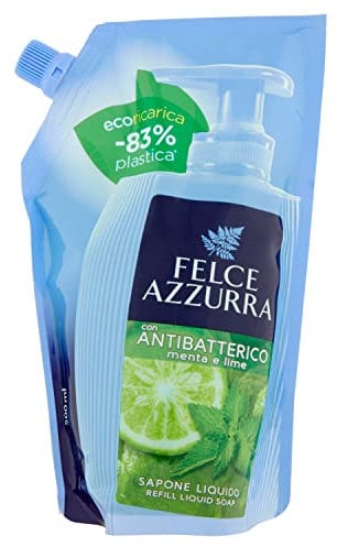 Felce Azzurra - Ricarica Sapone Liquido Mani Antibatterico Profumato, Igienizza e Idrata, Sapone Mani per Igiene Quotidiana con Tea Tree, Lime e Menta, Delicato e Dermatologicamente Testato, 500 ml