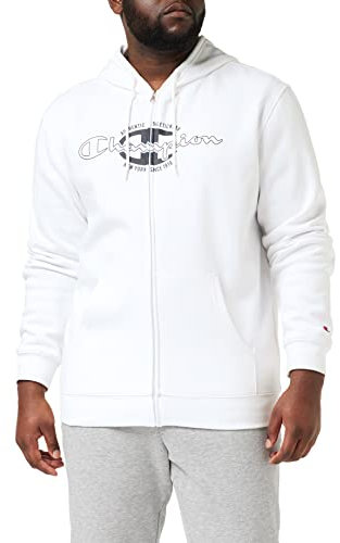 Champion Herren Graphic Shop Authentic-Fall Fleece Full Zip Kapuzenpullover, Weiß, S