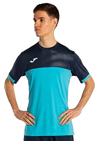 Joma Herren Montreal T-Shirt, Türkis, fluoreszierend, Marineblau, L