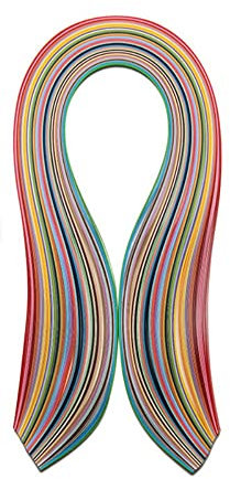 ODETOJOY Quilling-Papierstreifen, 10 mm, 36 Farben, 180 Streifen, DIY Origami-Papier, Quilling, Kunstlänge: 54 cm