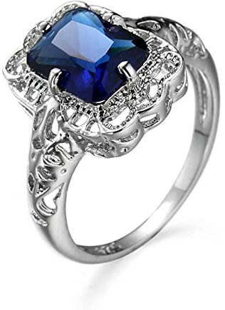 Skcess Ringe Mädchen Versilbert, Ring Damen Silber Einfach Zirkonia Verlobungsringe Größe 62 (19.7)