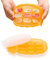 haakaa Babynahrung Gefrierschalen Muttermilch Zahnen Popsicle Form Babynahrung Aufbewahrungsbehälter – Silikon Eiswürfelform mit Deckel Baby selbstfütternde geteilte Wurstplatte – 4 m + Baby-Orange