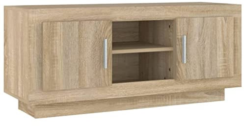 vidaXL TV Schrank Lowboard TV Möbel Tisch Board Sideboard Fernsehschrank Fernsehtisch HiFi-Schrank Sonoma-Eiche 102x35x45cm Holzwerkstoff