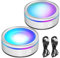 EEEKit LED Light Base, 2 Pack Lighted 6 Colour Round Display Stand for Crystal Glass Art (Flat & Concave Base)