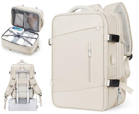 SZLX Großer Reiserucksack Damen,Ryanair Handgepäck 40x20x25 Rucksack 45x36x20 Easyjet mit USB anschluss Rucksack Wasserdicht Laptop Business Herren Reiserucksack Handgepäck Flugzeug mit Schuhfach