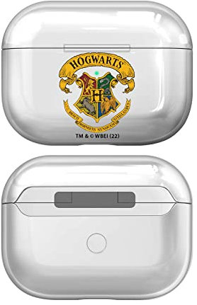 Head Case Designs Offizielle Harry Potter Hogwarts Wappen Und Schilde Durchsichtig Harte Kristall Handyhülle Hülle Huelle kompatibel mit Apple AirPods Pro Charging Case
