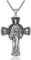TwoAnts Heiliges Herz von Jesus Kette 925 Sterling Silber Kreuz Medaille Amulett Anhänger Halskette Christliche Geschenke Schmuck für Herren Damen