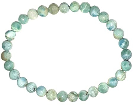 Larimar Armband, Edelstein Kugelarmband Larimar Stein 5 mm für Damen und Herren