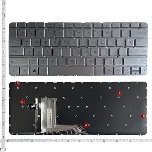 YANHAO Nuova Tastiera degli Stati Uniti for HP for Spectre X360 G1 G2 TPN-Q157 Q213 13-4000 13-4103DX 13-4001 13T-4000 Inglese retroilluminazione [Facile da installare] (Color : Silver Backlight)