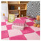 10 Stück Dicke, Ineinandergreifende Schaumstoff-Teppichfliesen, Flauschige Puzzle-Spielmatte, Weiche Plüsch-Teppichquadrate, Teppiche Für Den Heimgebrauch Im Spielzimmer(Color:Rosa+Rosenrot)