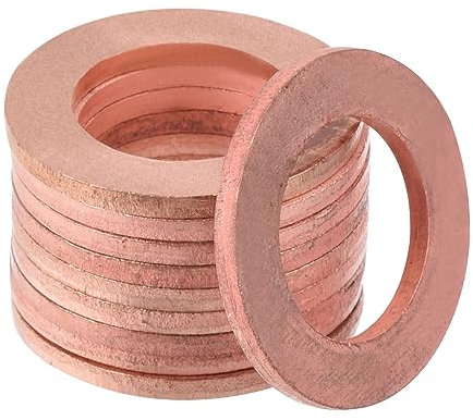 QUARKZMAN Rondella Rame 12x20x1.5mm x 10pz Piana per Hy Raccordi, Acqua, Carburante [Tono Rame]