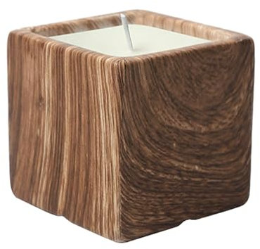2 Stück nordische minimalistische Keramik-Therapie-Kerzenhalter für Hochzeit, Abendessen, Party-Dekorationen, tiefe Holzmaserung, OW-0623, Premium-Hotelduft