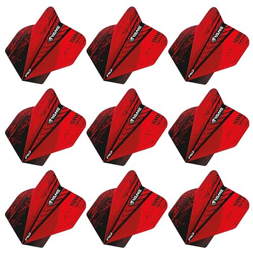 RED DRAGON Yin Yang Beidseitig Schwarz und Rot Standard Dartflug 3 Set pro Packung (insgesamt 9 Dart-Flights)