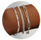 KRFY Pulsera para Mujer Conjunto de Pulseras chapadas en Oro de 14 Quilates Figaro Pulseras Set para Mujer Plata 925