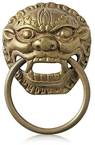 Battenti Leoni per Porta D'ingresso in Ottone, Maniglie per Mobili Classiche per Cassettiere, Stile Antico (C)