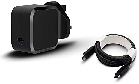 USB C TYPE C 45W Charger for Samsung Chromebook 4 XE310XBA-K01 XE350XBA XE310XBA-K03US Galaxy Book 12 SM-W720N SM-W727V Laptop supply PD fast chargeing Ac Adapter with USB C TO USB C CABLE -Black