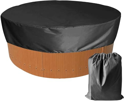 Couverture De Bache Piscine Ronde, Couverture De Spa Baignoire, Couverture De Piscine pour Chien, Ronde Couvercle Solaire Extérieur, Anti-poussière Imperméable Housse De Protection