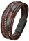 Mochity Herren Armreif - Armband aus Leder in Schwarz, Braun und Blau - Geflochtenes Armband Schmuck für Herren (Stil B, Braun)