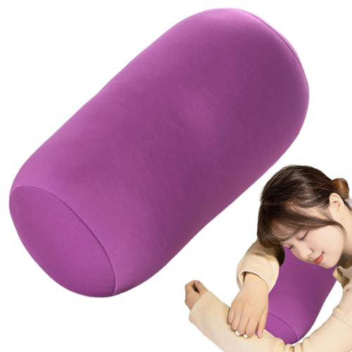 Samuliy Cuscino cervicale rotondo, cuscino con microsfere | Cuscino per collo con tubo di supporto cervicale rotondo - Cuscino per schienale con supporto morbido Cuscino per yoga, relax letto