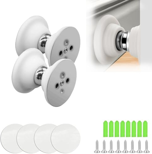 Xinlon 2 Piezas Cierre Magnético para Puerta con 8 Tornillos, Cerradura Caravana, Retenedor Puerta Autocaravana para Caravanas Remolques Vehículos Recreativos Casas Rodantes Protector Silicona Puerta