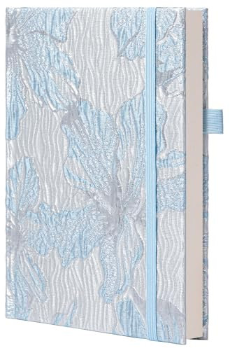 MGGAO A5 Journale zum Schreiben, geprägte Gold Filigree Lily Notizbücher für Frauen, 100gsm Lined Writing Notebook, Geschenke für Frauen Männer