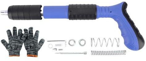 JUCHRZEY Pistola sparachiodi silenziante manuale Chiodatrice pneumatica Pistola sparachiodi a cannone a forte penetrazione Funzionamento con una sola mano con kit di accessori Installazione