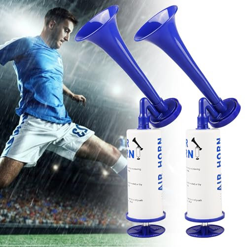Gashupe Lufthorn Handball, 2pcs Megafon Lautsprecher, Einziehbare Mini Megaphon, Tröten, Handheld Air Pumpe Laut Sound Hand Signalhorn Horn Lufthorn für Sports Air Horn Fussball Fanfare Druckluft Horn