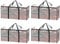Famibay 4 Pack Storage Bag with Zips Handles Moving Bags Extra Large Strong Heavy Duty Waterproof Clear Storage Bag Organizer for Clothes Moving Travelling Storage Beddings Space Saving