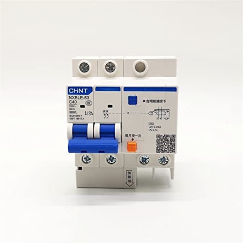 QTAZMJPB RCBO NXBLE-63 2P 30mA 6KA 32A 40A 50A 63A Disjoncteur différentiel RCBO(50A)