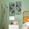 ruelen Wanddekoration 2 Stück Metallblatt Wandkunst, Moderner minimalistischer schwarzer Metallblatt-Hängeschmuck Rustikale Bauernhaus-Wanddekoration für Zuhause Wohnzimmer Schlafzimmer Badezimmer