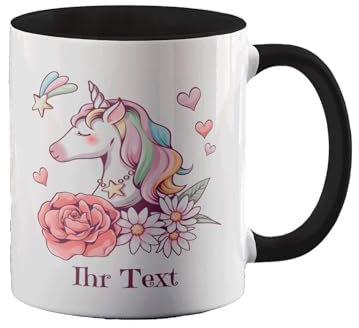 Erwin Müller Tasse mit Motiv | Personalisierte Teetasse, Mit Eigenem Design & Name oder Spruch, Kaffeetasse Mit Einhorn Motiv und Wunschtext, Spülmaschinengeeignet | 330ml