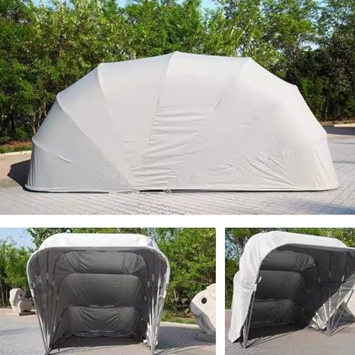 Carport Mobile per Esterni, tettoia per Auto semiautomatica per Tutte Le Stagioni, Garage Portatile con Telaio in Acciaio zincato per impieghi gravosi per SUV, Auto, Pick-up (Grigio Scuro, 19,6 x 8,
