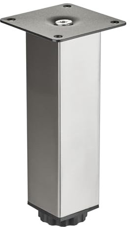 SOTECH Pied de meuble ZULU 38 x 38 x 150 mm aspect inox, charge admissible 100 kg par pied Pied de vitrine Pied de socle Pied d'armoire