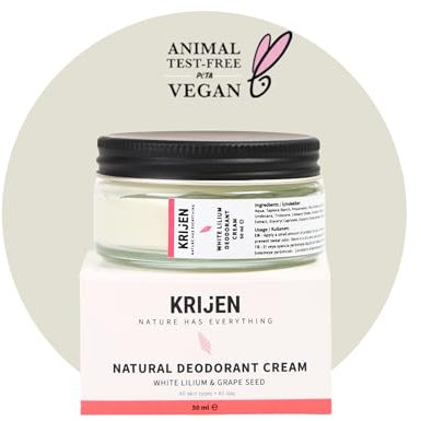Deodorante in crema di giglio bianco, 50 ml, efficace contro scolorimento, anti-sudore, non influisce sulla flora cutanea, per donne e uomini, deodorante senza residui