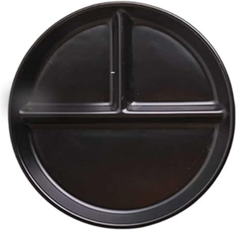Platos de cerámica divididos para control de porciones, color negro A