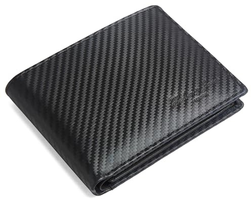 Hudson & James Genuine Leather RFID Blocking Wallet Men’s with Card Holder, banknote compartments, Coin Pocket, Minimalist Wallets for Men UK with Gift Box (Black)