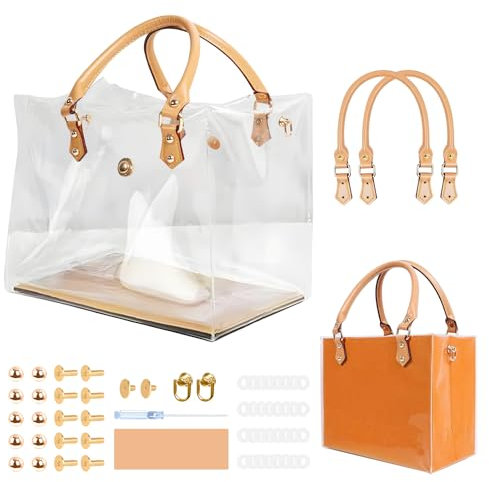 Orifesio Transparente Handtasche, Klar PVC DIY Tote Tasche Making Kit, Durchsichtige Tragetasche, DIY Taschen Set, Handgefertigte Geschenktüten Zubehör, Geschenktüten-Makeover, Transparent Bag Set, A