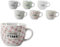 MECSAL CASALINGHI Set 6 Tazzine Caffè, Espresso Coffee Break, in Ceramica, Varie Decori, con Manico, Colazione Casa Bar (time 1)