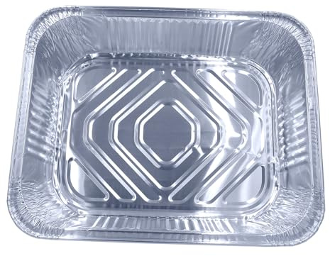 5 x Large Aluminium Foil Rosting Trays Deep (32x26x7 cm) – Heavy-Duty Tin Foil Containers for Cooking, Baking, Roasting, BBQ, Freezing & Meal Prep – Disposable & Recyclable Food Storage