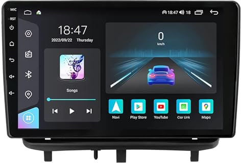 2 DIN Android 14 Radio Coche para Opel Corsa D 2007-2012 9 Pulgadas para Coche Estéreo de Coche de con Cámara de Respaldo Controles del Volante GPS inalámbrico Bluetooth(H8 8G+256G)