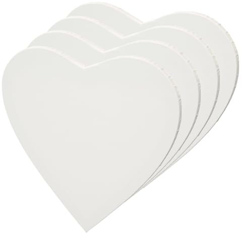 ARTIKUM 4X Herz Leinwand 30 cm | Leinwand auf MDF-Rahmen zum Bemalen, Herzform, vorgrundiert und malfertig | Qualitätsgewebe 380gsm