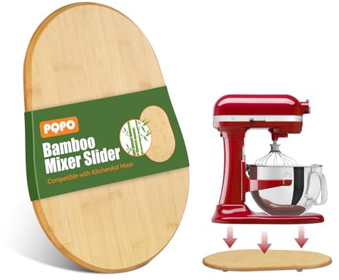 Bamboo Mixer Slider Compatible with Kitchen Aid 6-8 Qt Bowl Lift Stand Mixer, Easy-to-Move, Countertop-Protecting Mixer Accessories