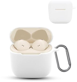 Für Sennheiser ACCENTUM Open Wireless Headphones,daunke weiche Silikon-Schutzhülle, hautfreundliches Etui mit Karabiner, vollständiger Schutz,Weiß